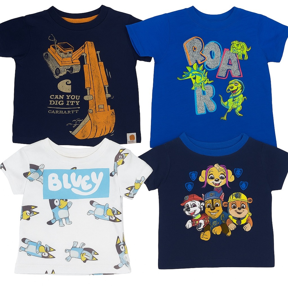 Boys 18 month Bluey and Friends Kids T-Shirt Set - Blue, Navy, White